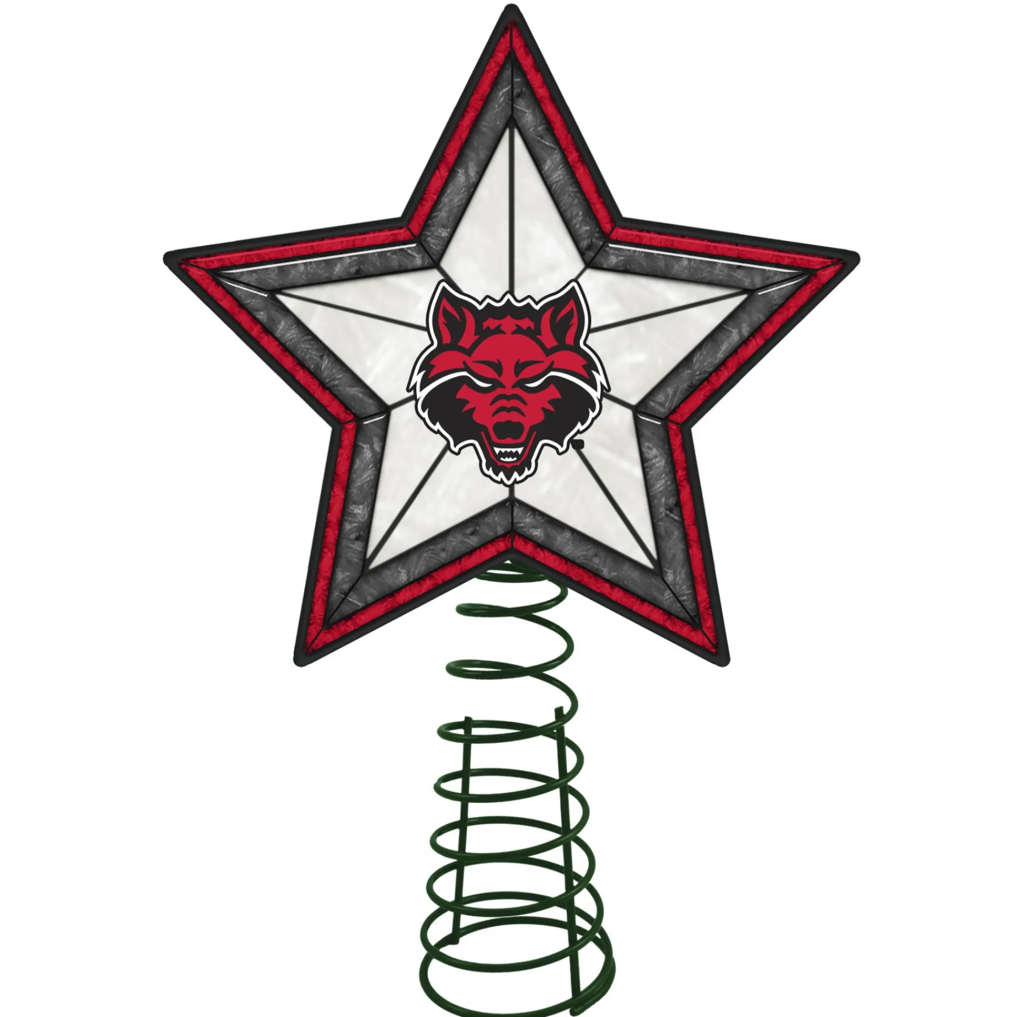 The Memory Company Stars-10" Lighted Red And Gray Star Ncaa Arkansas State Red Wolves Christmas Tree Topper