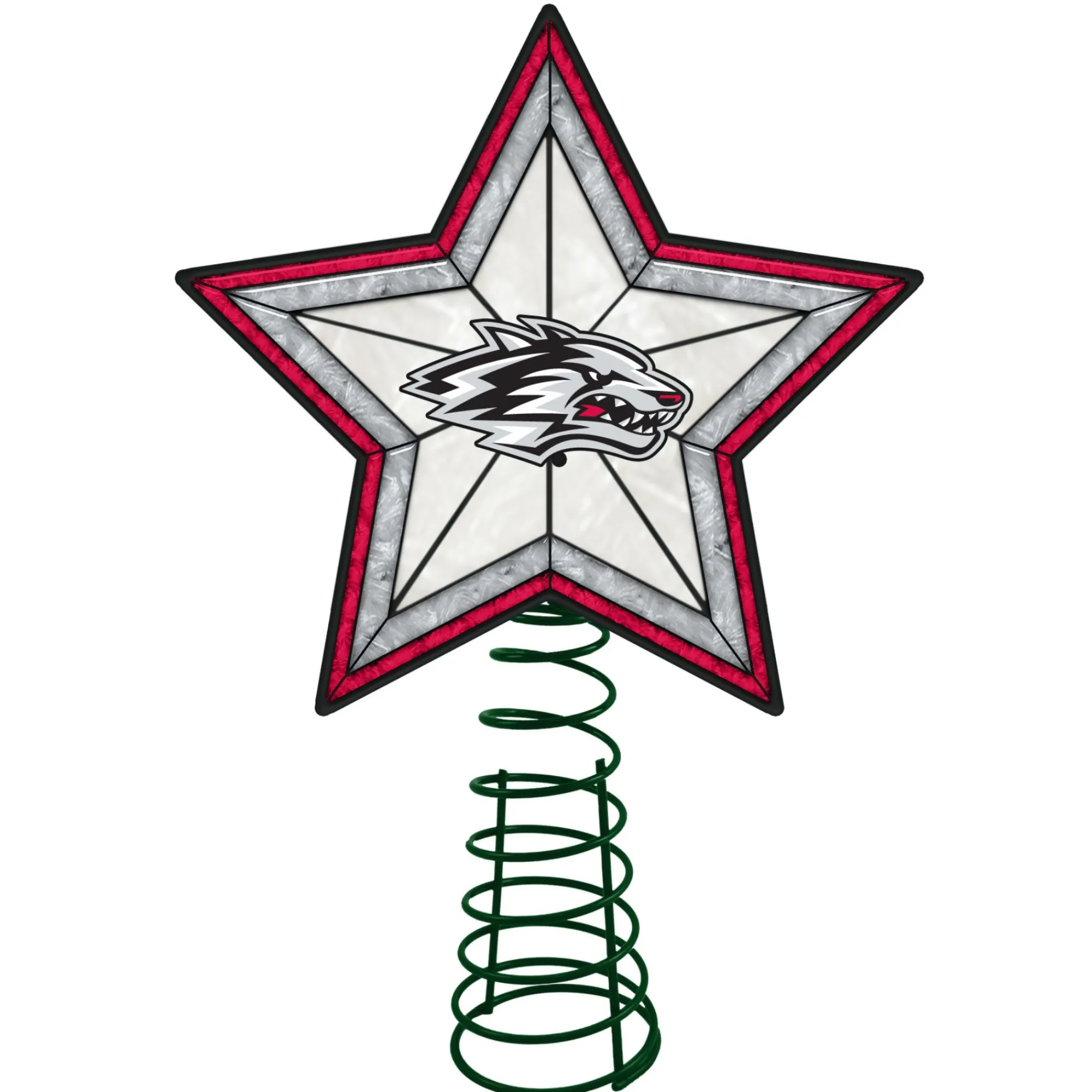 The Memory Company Stars-10" Lighted Red And Gray Star Ncaa New Mexico Lobos Christmas Tree Topper