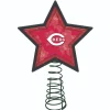 The Memory Company Stars-10" Lighted Red And Pink Star Mlb Cincinnati Reds Mosaic Christmas Tree Topper