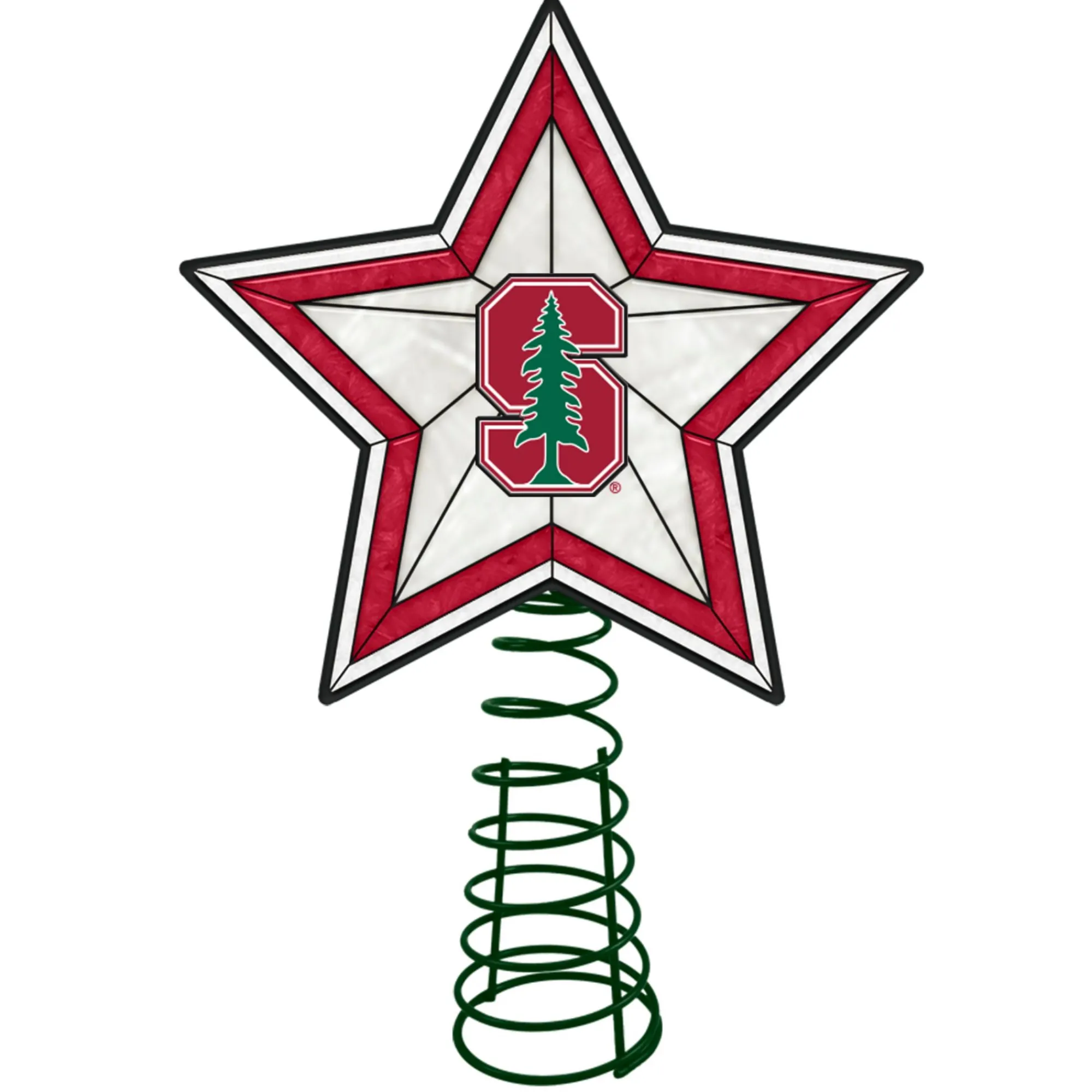The Memory Company Stars-10" Lighted Red And White Star Ncaa Stanford Cardinal Christmas Tree Topper
