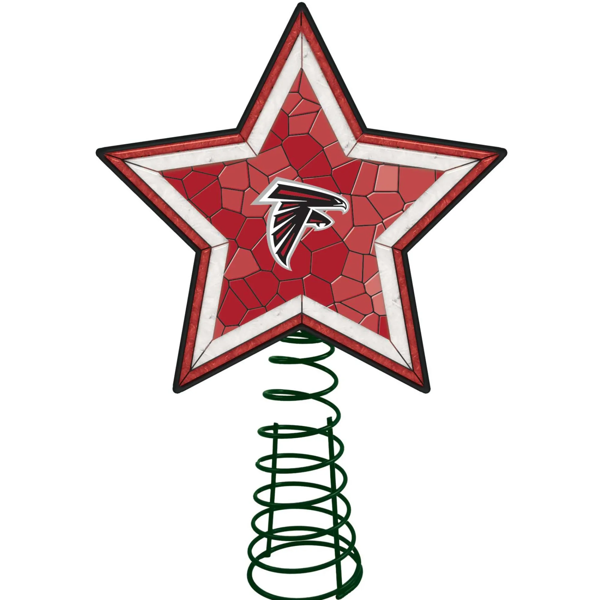 The Memory Company Stars-10" Lighted Red And White Star Nfl Atlanta Falcons Christmas Tree Topper