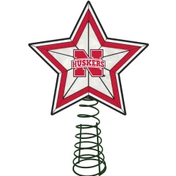 The Memory Company Stars-10" Lighted Red And White Star Ncaa Nebraska Cornhuskers Christmas Tree Topper