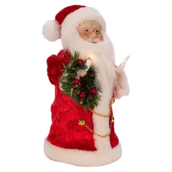 KSA Santa Claus-10.75" Lighted Red Santa Christmas Tree Topper, Ul Clear Lights