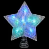 Kurt Adler Stars-12" Lighted Silver And Clear Star Color Changing Led Christmas Tree Topper
