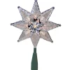 Northlight Stars-8" Lighted Silver And Clear Mosaic Star Christmas Tree Topper - Clear Lights