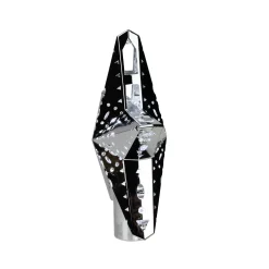 Mr. Christmas Stars-11.5" Lighted Silver Kaleidoscope Star Christmas Tree Topper - Cool White Lights