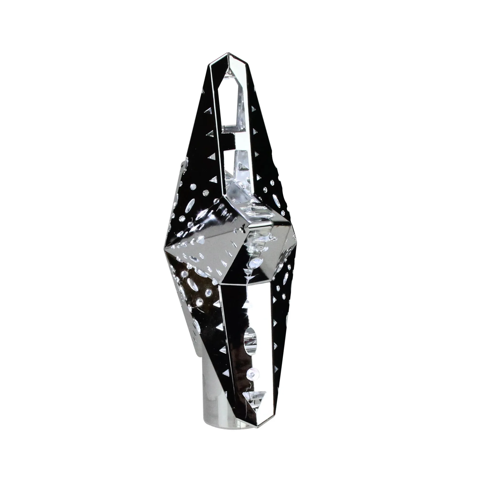 Mr. Christmas Stars-11.5" Lighted Silver Kaleidoscope Star Christmas Tree Topper - Cool White Lights