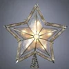 KSA Stars-10" Lighted Smoky Capiz Shell Star Christmas Tree Topper - Clear Lights
