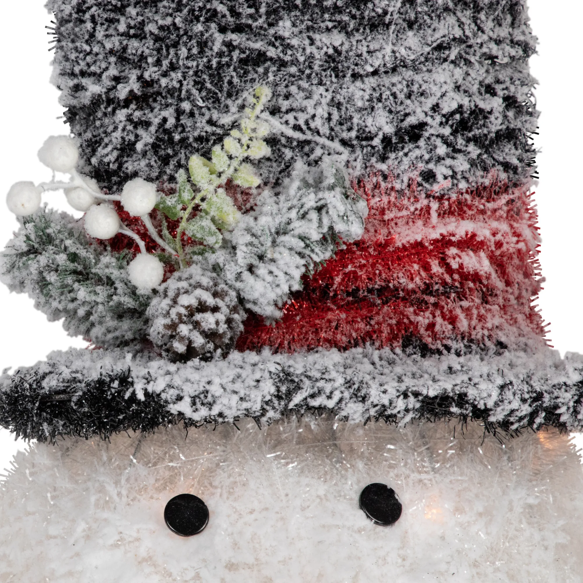 Northlight Stars-25" Lighted Snowman With Black Frosted Top Hat Christmas Tree Topper