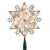 CC Christmas Decor Stars-10" Lighted Star With Snowflake Design Christmas Tree Topper - Clear Lights