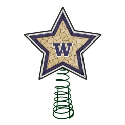 The Memory Company Stars-10" Lighted Tan Brown And Purple Star Ncaa Washington Huskies Christmas Tree Topper