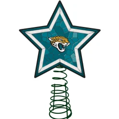 The Memory Company Stars-10" Lighted Teal Green And White Star Nfl Jacksonville Jaguars Christmas Tree Topper