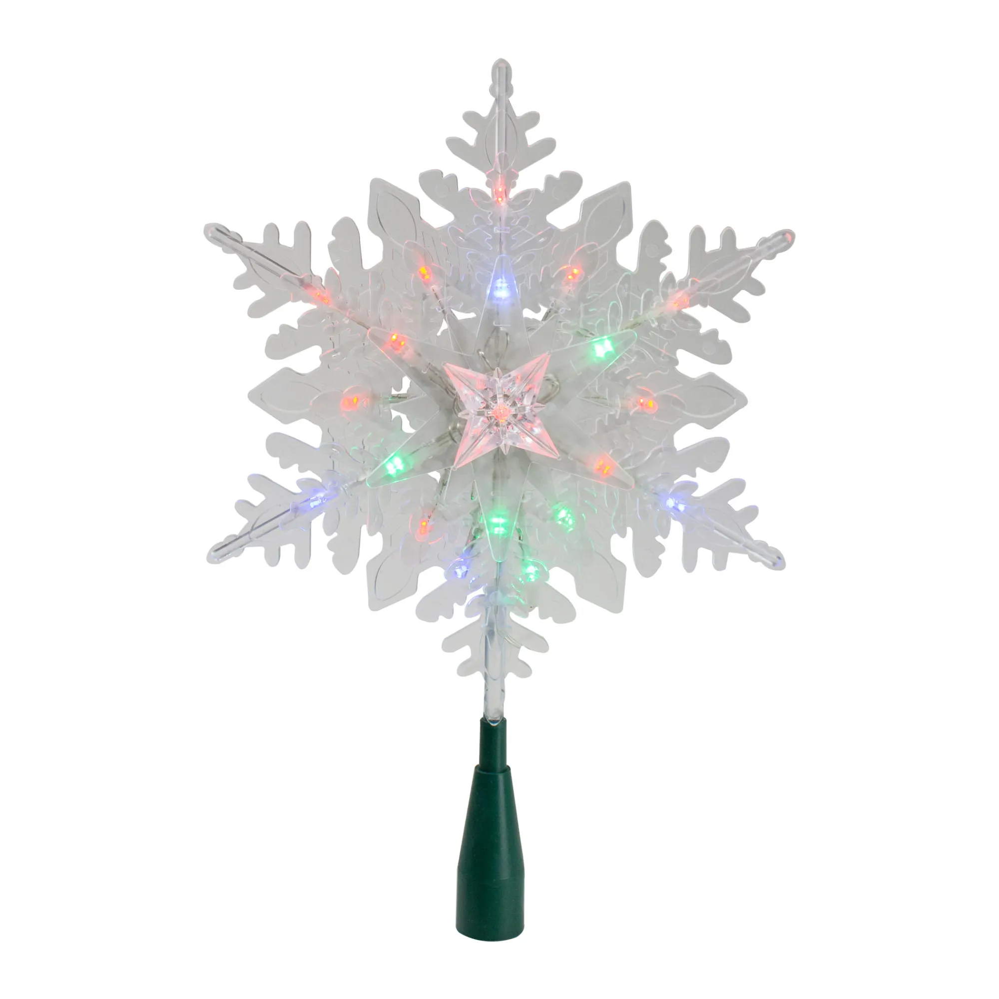 Kurt Adler Stars-15" Lighted Three Dimensional Star Christmas Tree Topper - Multi Colored Lights