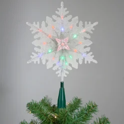 Kurt Adler Stars-15" Lighted Three Dimensional Star Christmas Tree Topper - Multi Colored Lights