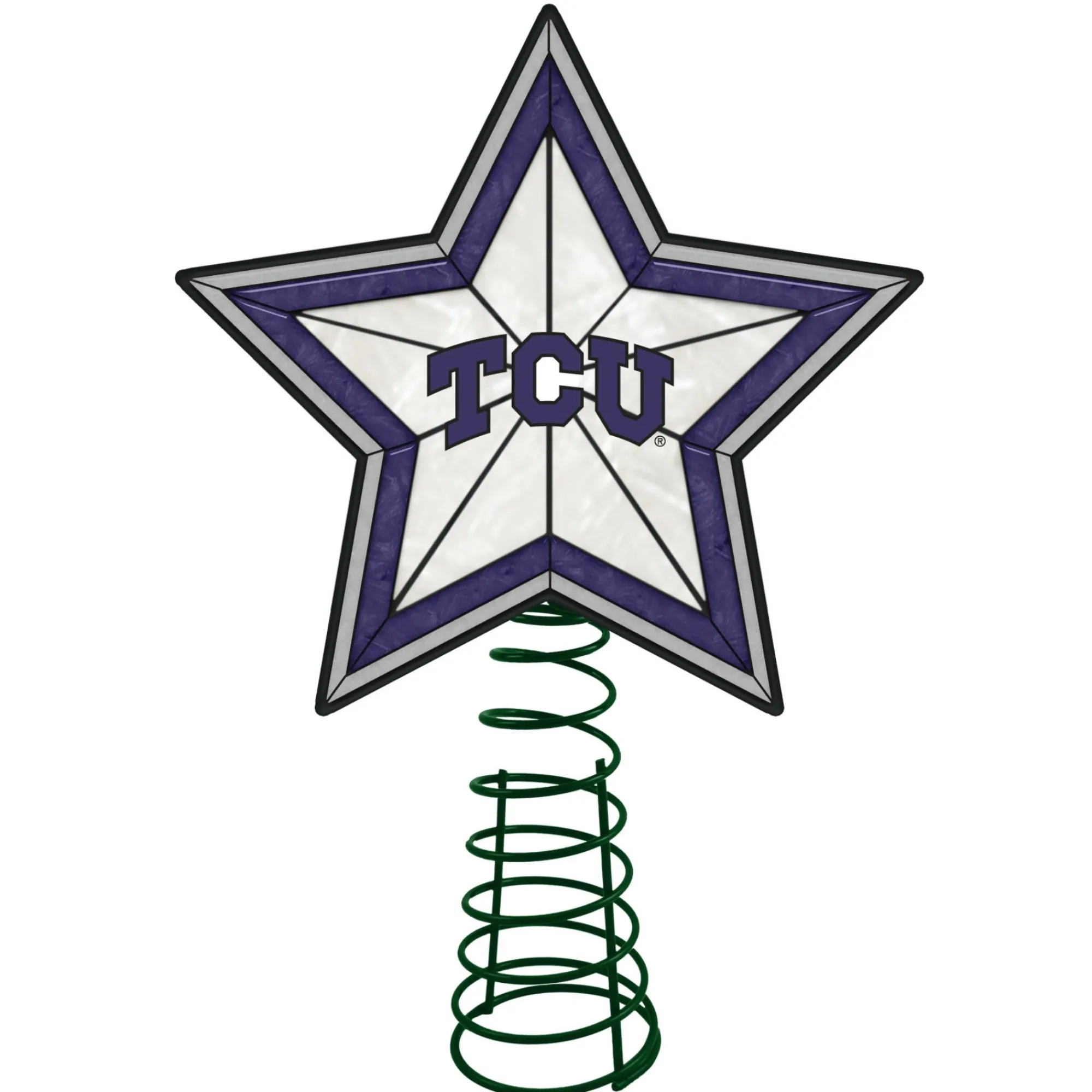 The Memory Company Stars-10" Lighted Violet And White Star Ncaa Tcu Horned Frogs Christmas Tree Topper