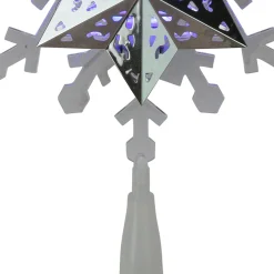Kurt Adler Snowflake-9.25'' Lighted White And Blue Rotating Snowflake Christmas Tree Topper - Clear Led Lights