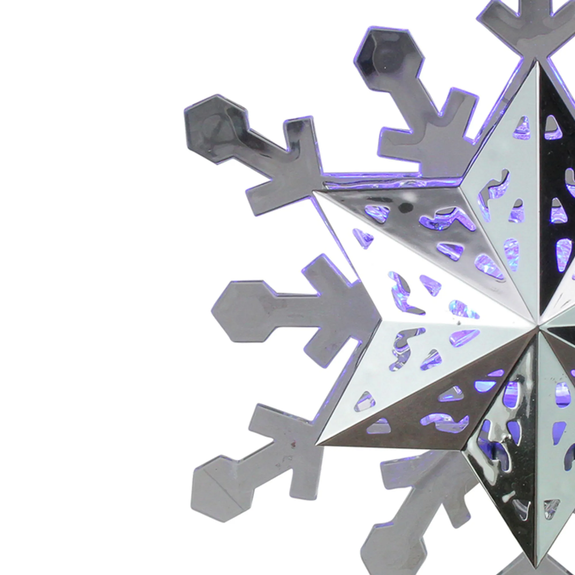 Kurt Adler Snowflake-9.25'' Lighted White And Blue Rotating Snowflake Christmas Tree Topper - Clear Led Lights