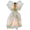 Kurt Adler Angels-12" Lighted White And Gold African American Angel With Wings Christmas Tree Topper - Clear Lights - 33752039