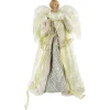 Northlight Angels-18" Lighted White And Gold Angel In A Dress Christmas Tree Topper - Warm White Lights