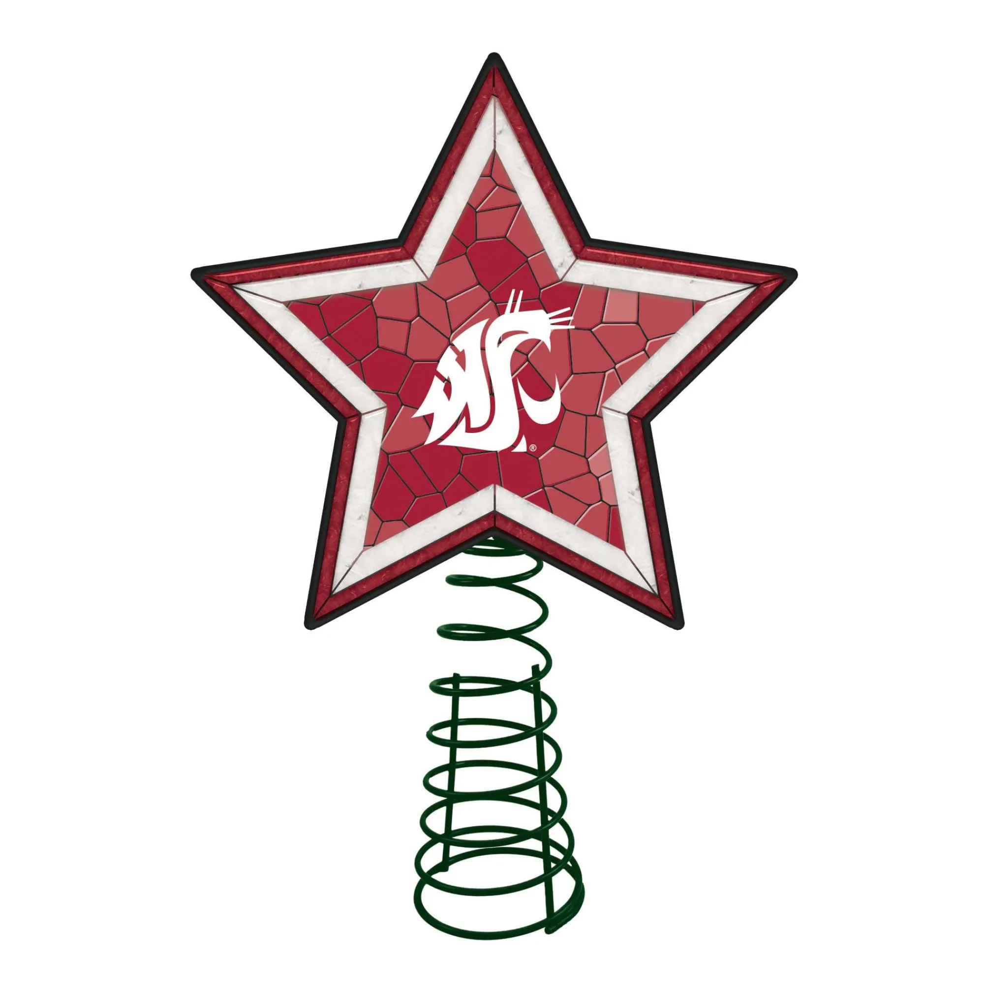 The Memory Company Stars-10" Lighted White And Pink Star Ncaa Washington State Cougars Christmas Tree Topper