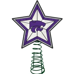 The Memory Company Stars-10" Lighted White And Purple Star Ncaa Kansas State Wildcats Christmas Tree Topper
