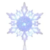 KSA Stars-11.25" Lighted White Glittered Snowflakes Christmas Tree Topper, White Lights
