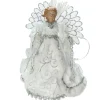 Northlight Angels-16" Lighted White Gown Angel Christmas Tree Topper - Clear Lights