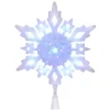 Kurt Adler Stars-10 Lighted White Snowflake Christmas Tree Topper - Cool White Led Lights