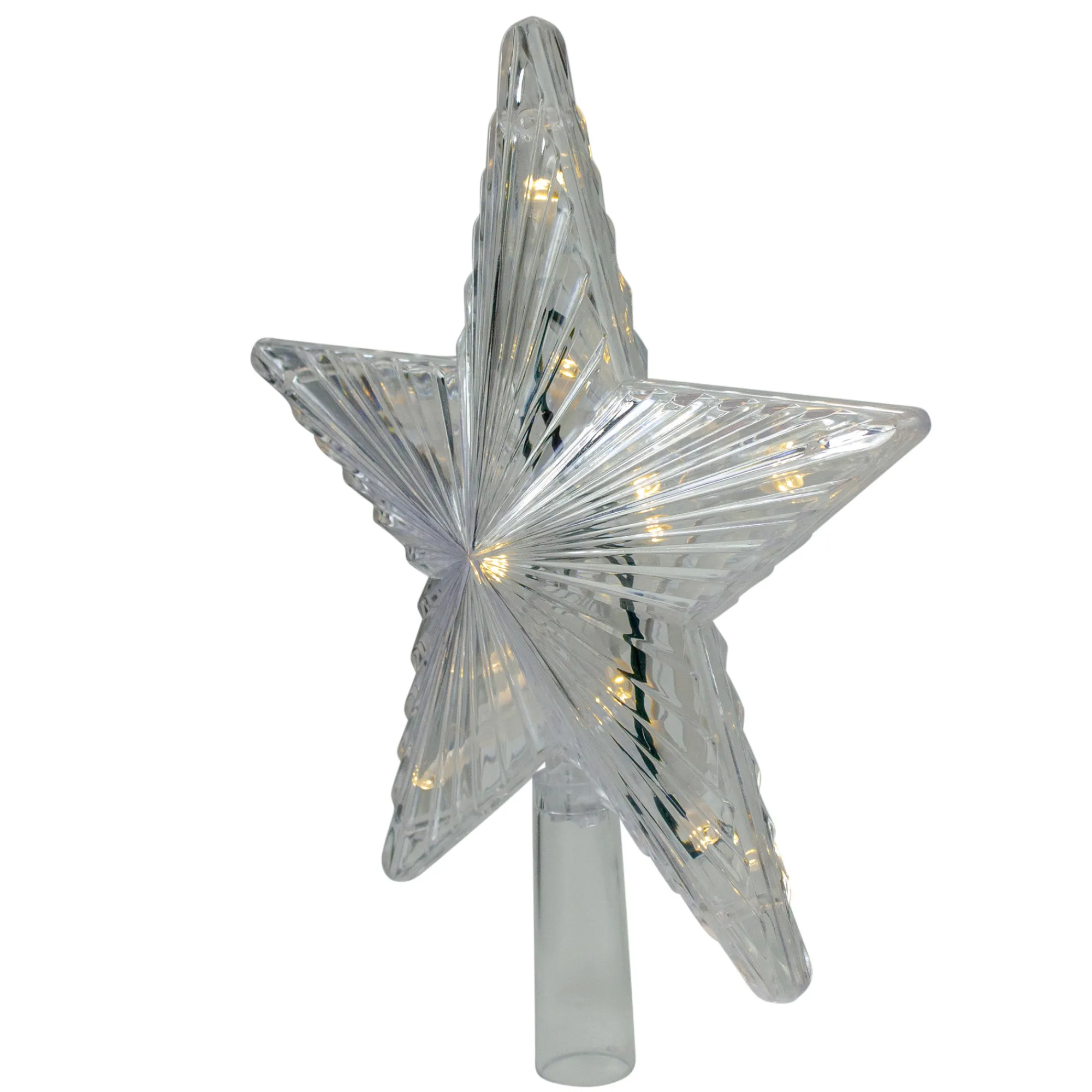 Hofert Stars-9.5" Lighted White Star Christmas Tree Topper - White And Multicolor Led Lights