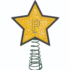 The Memory Company Stars-10" Lighted Yellow And Green Star Mlb Pittsburgh Pirates Mosaic Christmas Tree Topper
