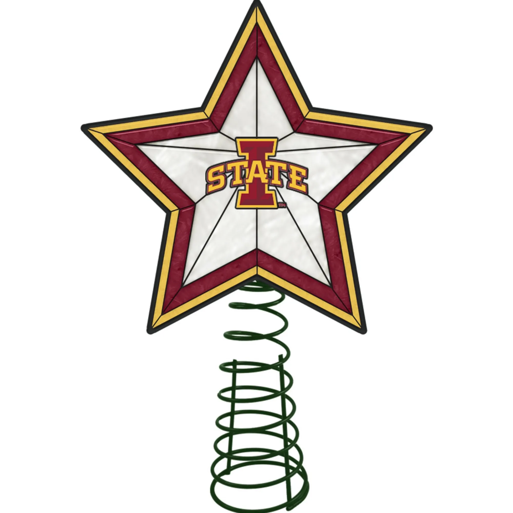 The Memory Company Stars-10" Lighted Yellow And Pink Star Ncaa Iowa State Cyclones Christmas Tree Topper