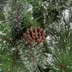 Contemporary Home Living Unlit-9' Medium Cashmere Pine And Mixed Spruce Artificial Christmas Tree With Snowy Branches - Unlit