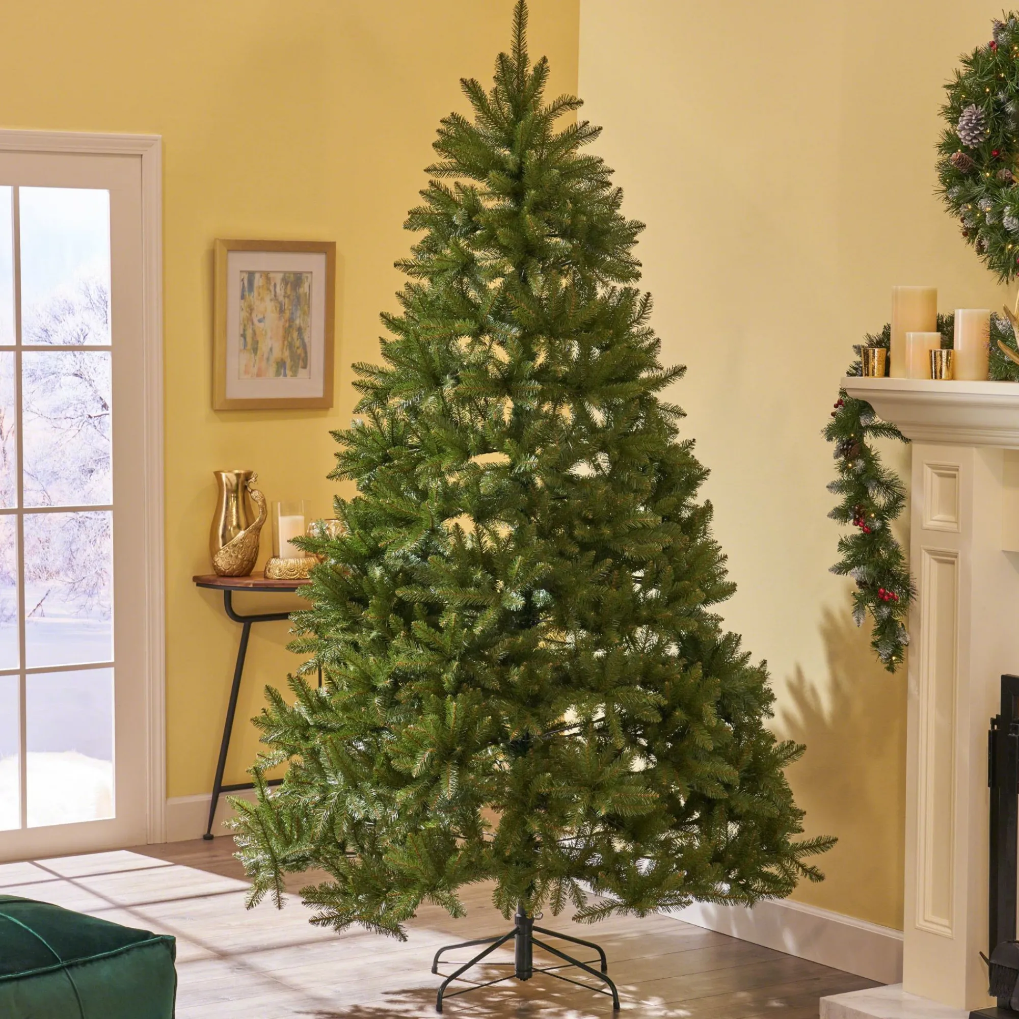 Contemporary Home Living Unlit-7' Medium Dunhill Fir Hinged Artificial Christmas Tree - Unlit
