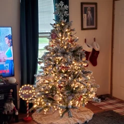 Northlight Unlit-6' Medium Flocked Angel Pine Artificial Christmas Tree - Unlit