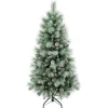 Christmas Central Unlit-4.5' Medium Iced Perry Hard Needle Artificial Christmas Tree, Unlit