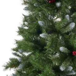 Contemporary Home Living Unlit-7.5' Medium Mixed Spruce Artificial Christmas Tree With Frosted Branches - Unlit