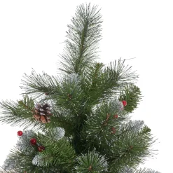 Contemporary Home Living Unlit-7.5' Medium Mixed Spruce Artificial Christmas Tree With Glittered Branches - Unlit