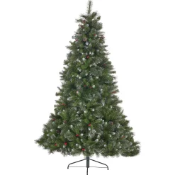 Contemporary Home Living Unlit-7' Medium Mixed Spruce Artificial Christmas Tree With Glittered Branches - Unlit