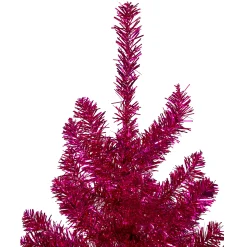 Northlight Unlit-7' Metallic Dark Pink Artificial Tinselchristmas Tree - Unlit