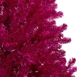 Northlight Unlit-6' Metallic Pink Tinsel Artificial Christmas Tree - Unlit