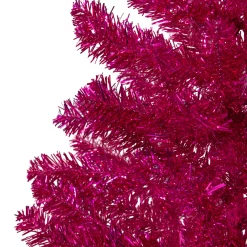 Northlight Unlit-3' Metallic Pink Tinsel Artificial Christmas Tree - Unlit
