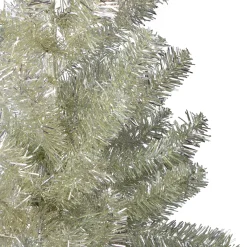 Northlight Unlit-3' Metallic Platinum Artificial Tinsel Christmas Tree - Unlit
