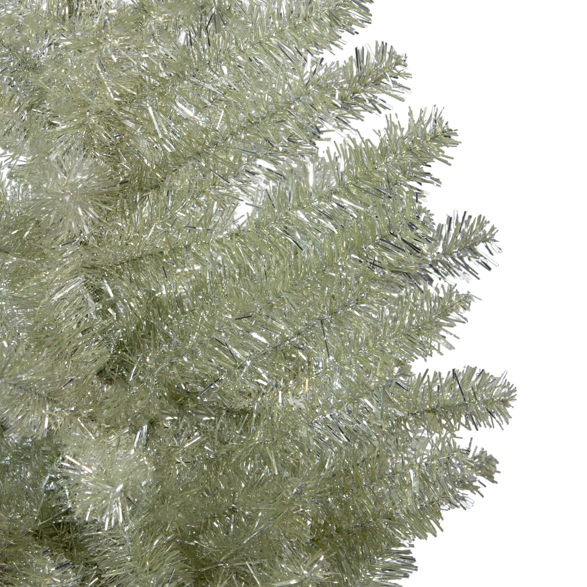 Northlight Unlit-7' Metallic Platinum Artificial Tinsel Christmas Tree - Unlit