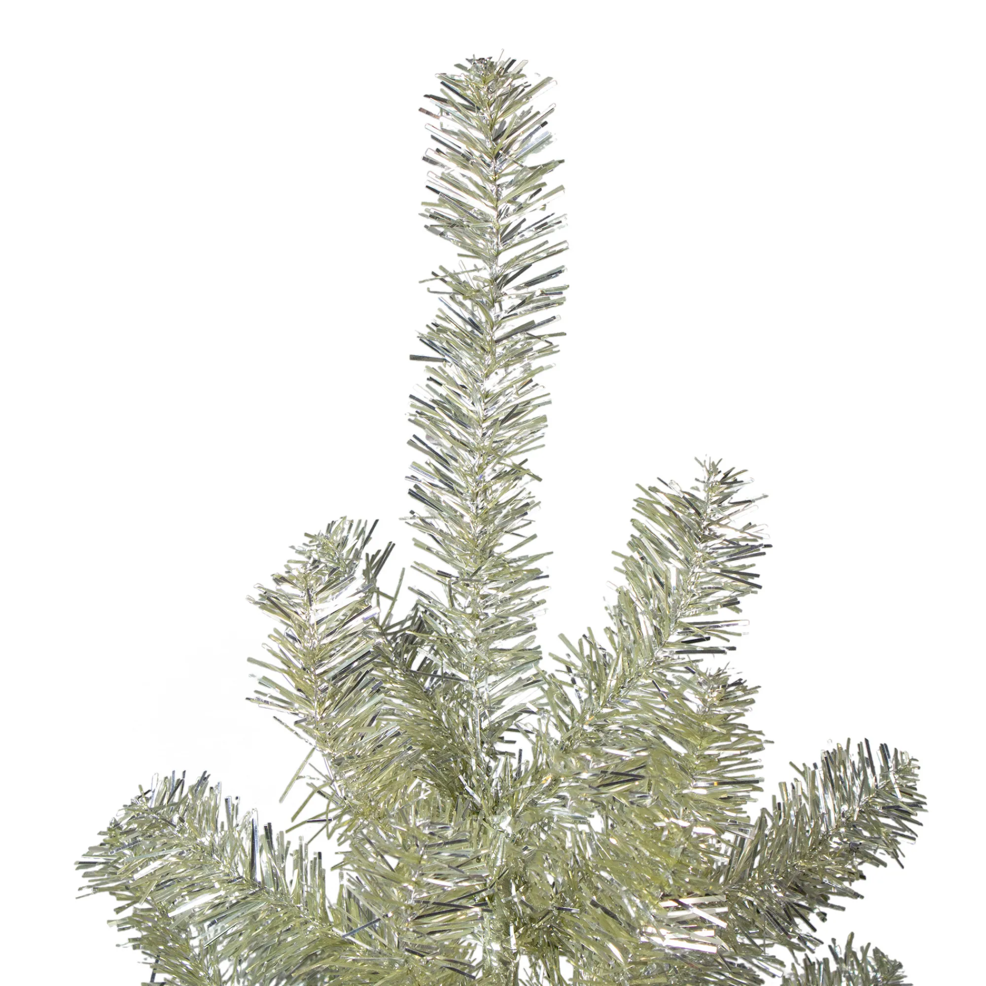 Northlight Unlit-7' Metallic Platinum Artificial Tinsel Christmas Tree - Unlit
