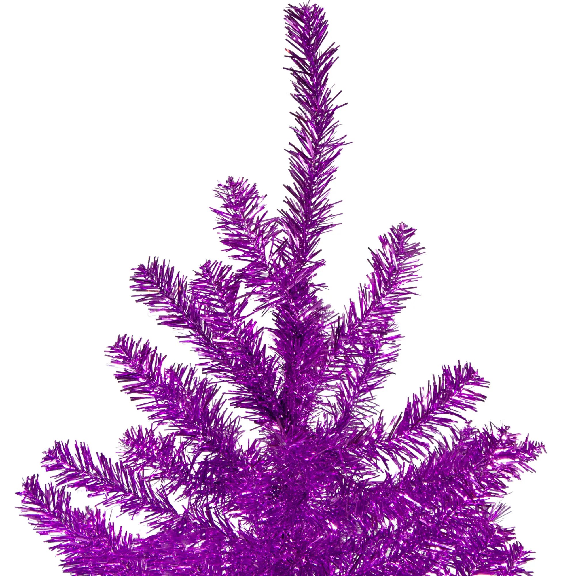 Northlight Unlit-7' Metallic Purple Tinsel Artificial Christmas Tree - Unlit