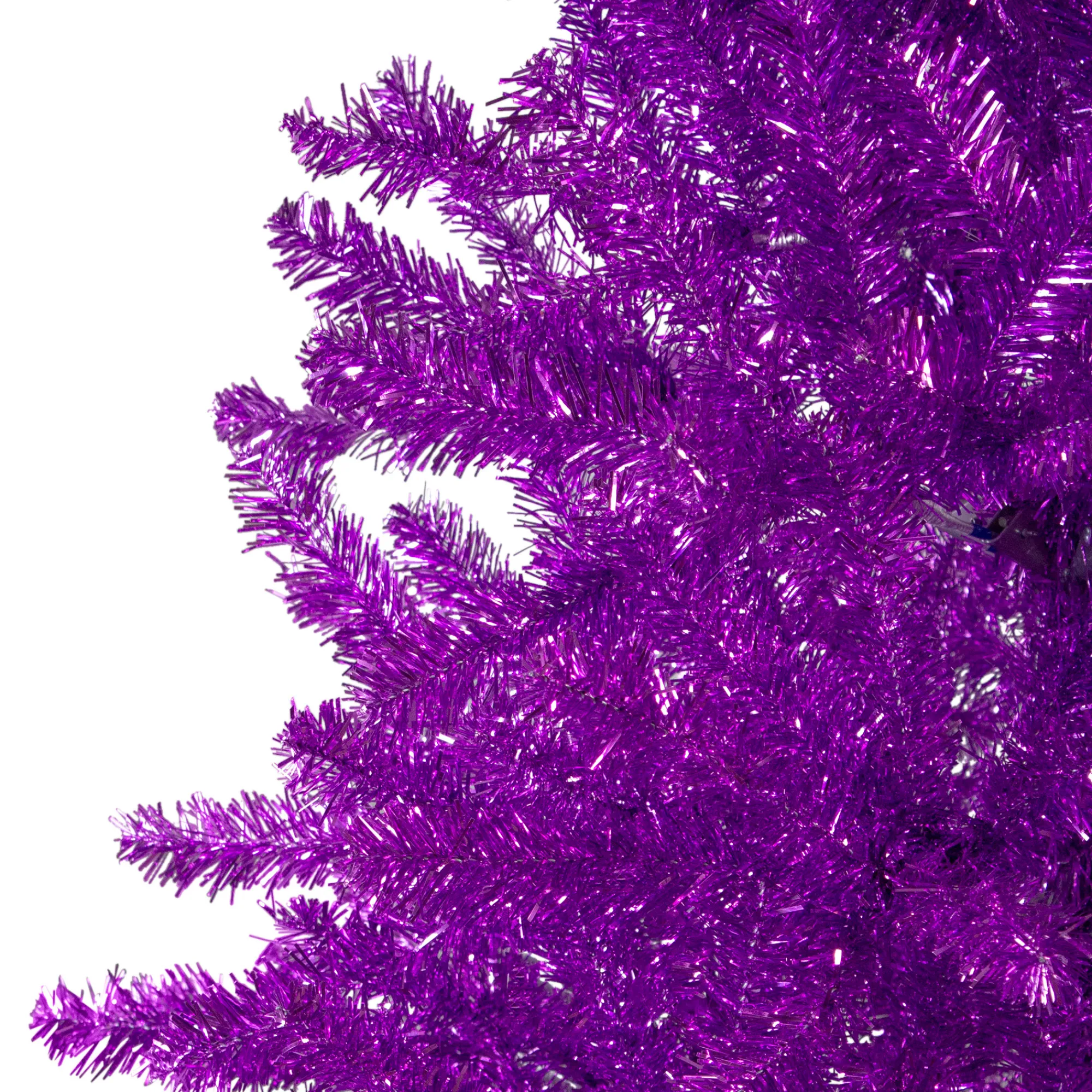 Northlight Unlit-7' Metallic Purple Tinsel Artificial Christmas Tree - Unlit