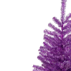 Northlight Unlit-3' Metallic Purple Tinsel Artificial Christmas Tree - Unlit