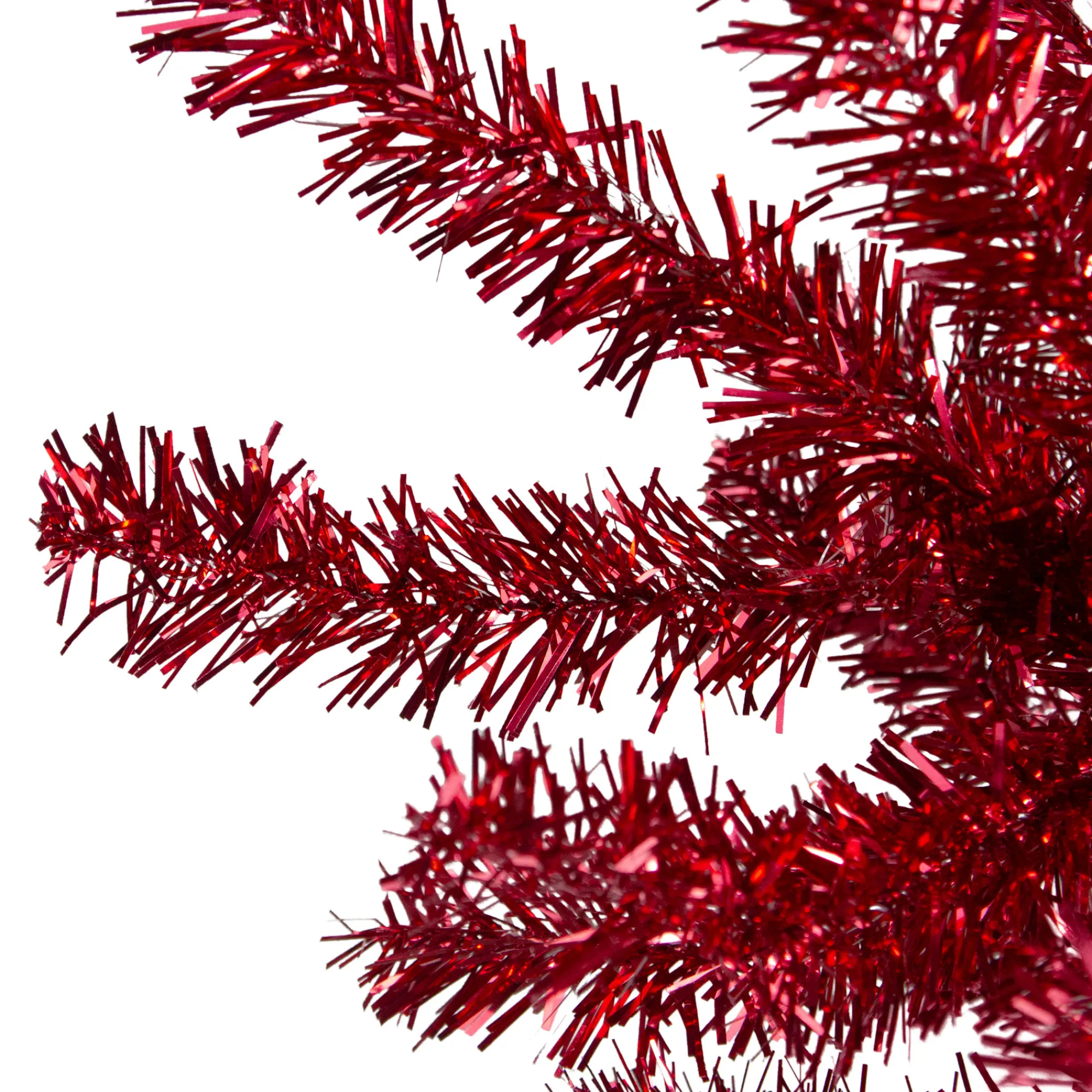 Northlight Unlit-6' Metallic Red Tinsel Artificial Christmas Tree - Unlit