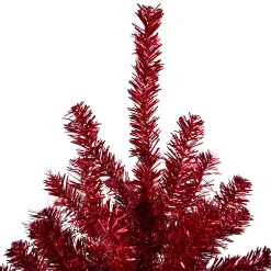 Northlight Unlit-6' Metallic Red Tinsel Artificial Christmas Tree - Unlit