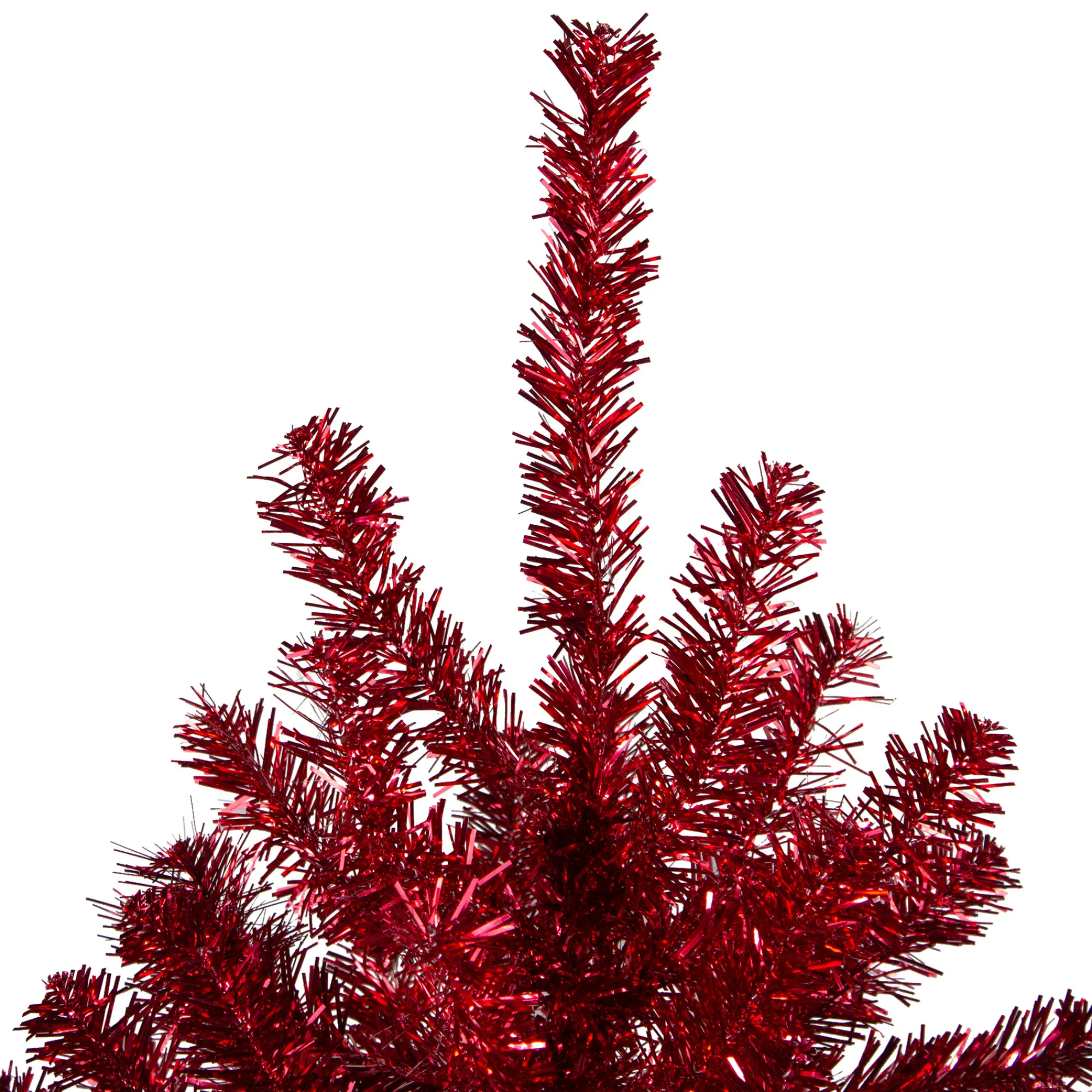 Northlight Unlit-6' Metallic Red Tinsel Artificial Christmas Tree - Unlit